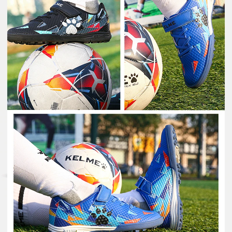 KELME Kid's Professional Soccer Shoes Grass TF Football Boots Boys Football Training Shoes Girls Football Sneakers ZX90113052