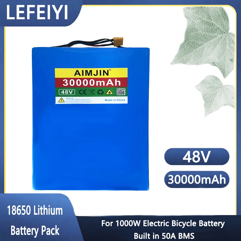 

48V 30000mAh 18650 Lithium Battery Pack For 1000W Electric Bicycle Cell Built in 50A BMS