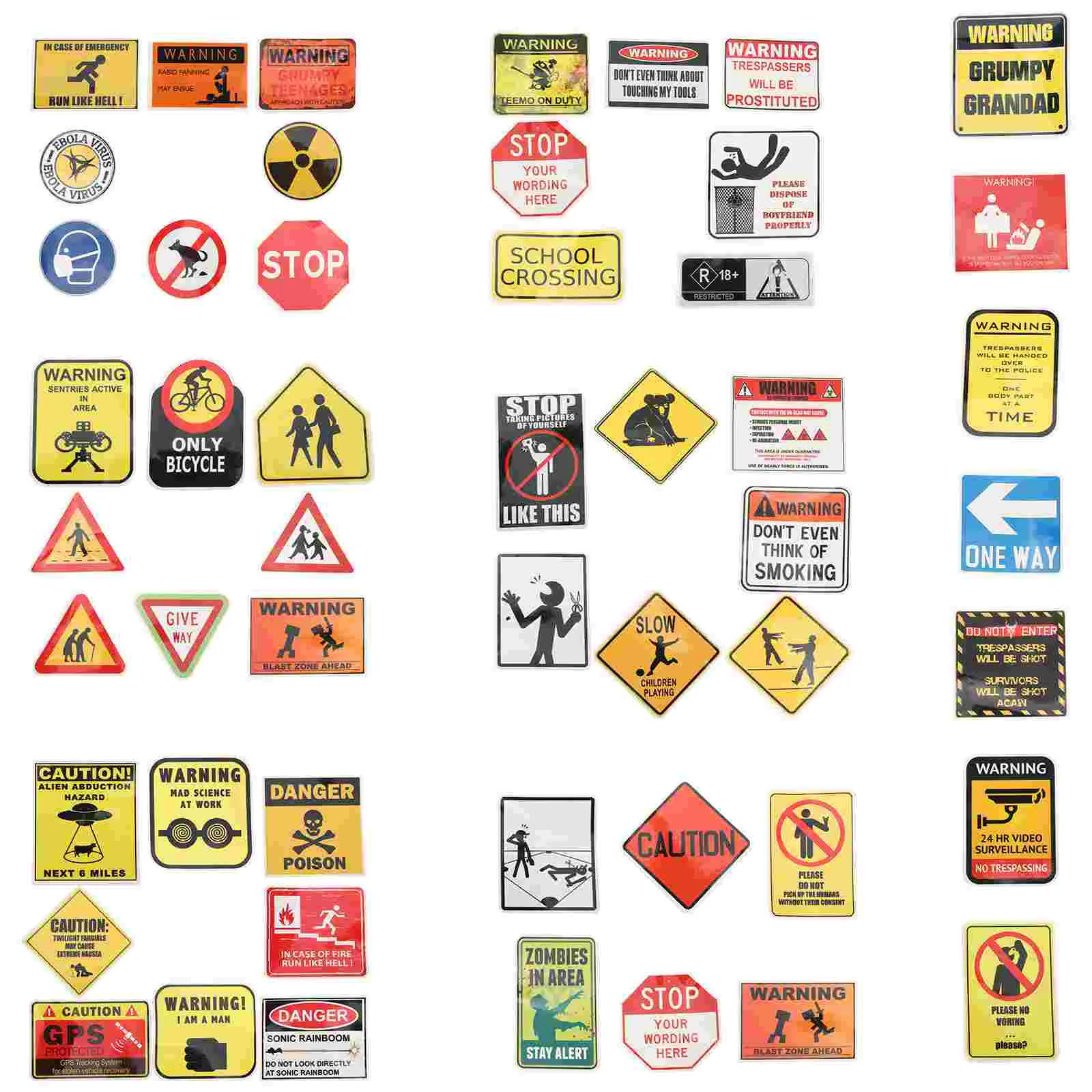 

100 Pcs Warning Decorative Stickers Luggage Teens Big Waterproof Adult Decal Decals Computer Graffiti