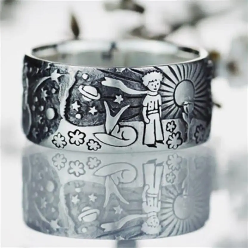 

Little prince ring snow sun universe ring pop jewelry