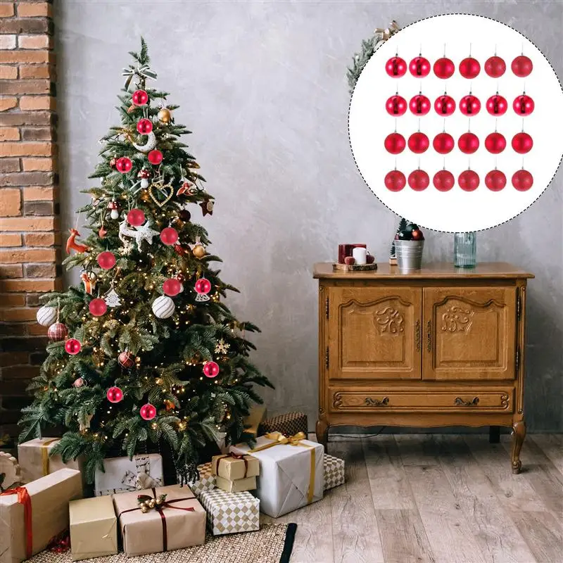 

24pcs Indoor Christmas Ball Pendants Outdoor Scene Decors Christmas Ornaments