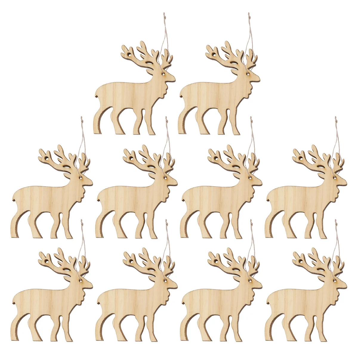 

Christmas Wood Wooden Hanging Tree Pendant Ornament Gift Tags Decorations Reindeer Elk Deer Charms Cutouts Cutout Slice Holiday