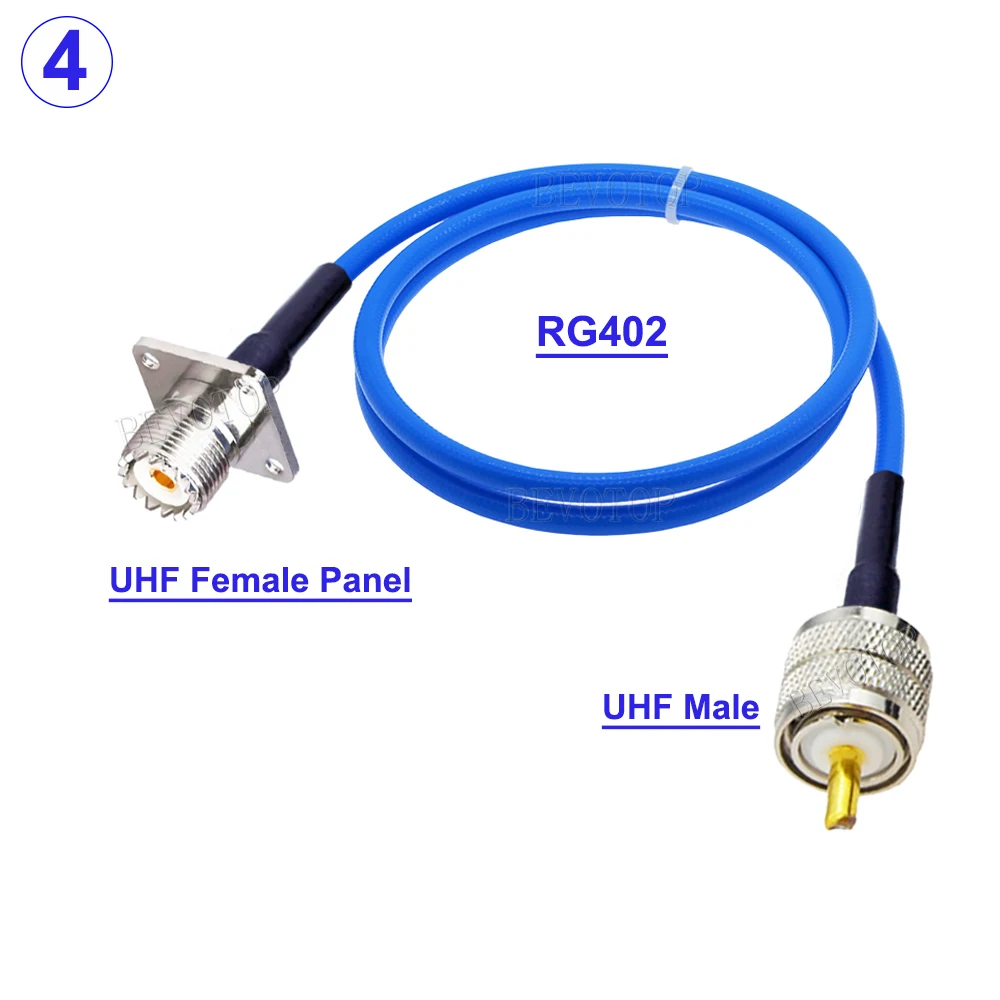 Фото 1 шт. RG402 PL259 UHF штекер-штекер/штекер-гнездо 50 Ом, высокочастотный полугибкий коаксиальный кабель с низкими потерями, 10 см-30 м №5