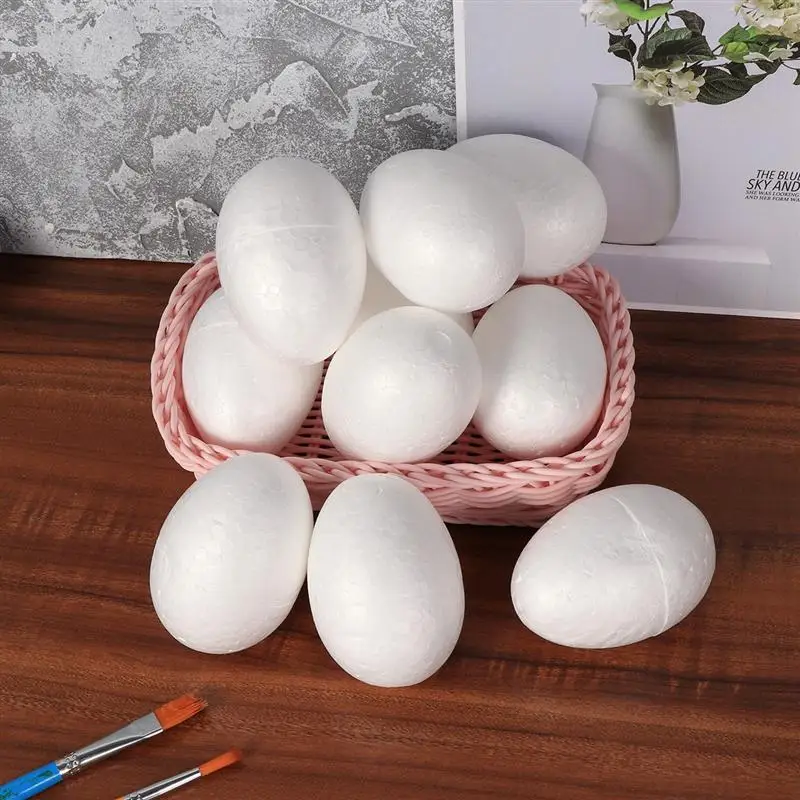 

10pcs Painting Egg DIY Easter Decor Solid Egg For Kid Festival Craft Easter DIY Painted Decorative Solid Foam Eggs
