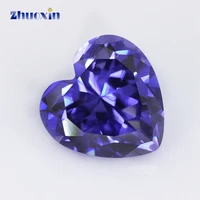 3x310x10mm tanzania color heart shape 5a cubic zirconia stone synthetic gems beads stone