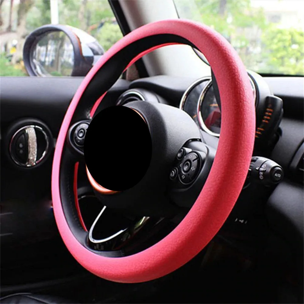 

Car Steering Wheel Covers Anti-Slip Leather Auto Steering-wheel Cover HIGH QUALITY SILICONE Steering wheel protective cover