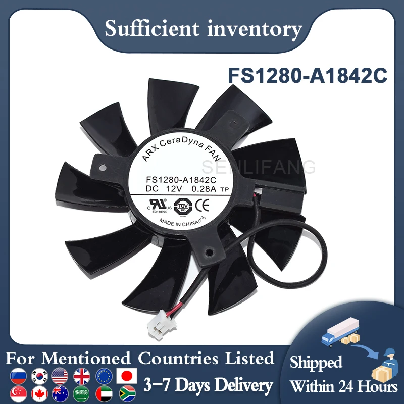 Новинка для ARX FS1280-A1842C 12 в 0,28 A DC 75 мм c. T.C 40 мм двухпроводный безрамочный вентилятор для видеокарты