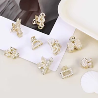 9 pieces set alloy flowers pearl rabbit ears bow hairpins models mini bangs broken hair clip wholesale accessories