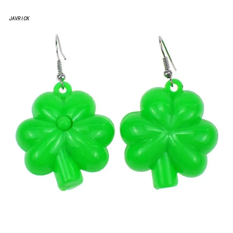 

LED Light Up Necklace for Kid Adult St Patricks Day Decoration Lucky Shamrock Headband Irish Clover-Earrings Party Favor