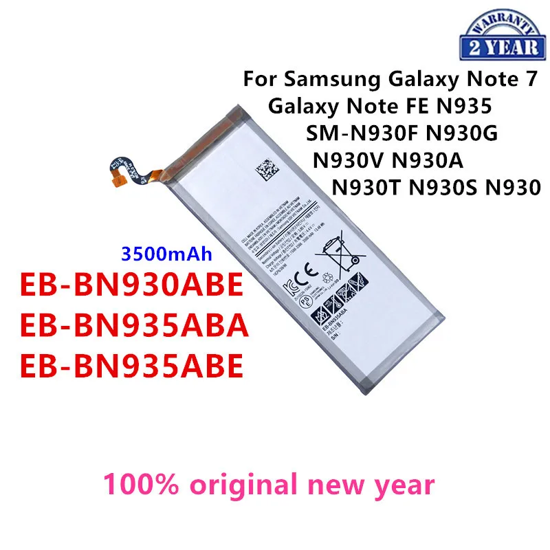 

100% Orginal EB-BN930ABE EB-BN935ABA EB-BN935ABE 3500mAh Replacement Battery For Samsung Galaxy Note 7 Galaxy Note FE N935