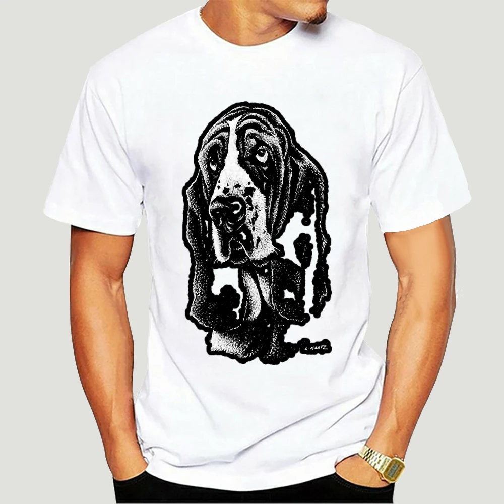 

Футболка bассет с изображением круглого лица, футболка с изображением собаки, Мужская одежда, подарки для собак, мужская и женская футболка, ...