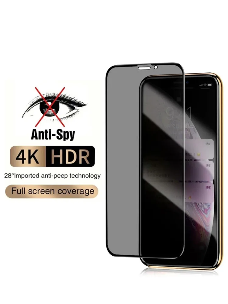 1-3Pcs Privacy Protective Glass for IPhone 11 12 13 14 Pro Max XR Anti Spy Tempered Glass for IPhone 7 8 Screen Protector Film