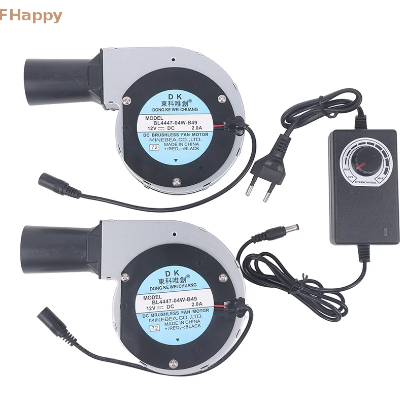 

12 В портативный вентилятор для барбекю, турбонагнетатель с контролем скорости, Круглый выходной мини-вентилятор для обжарки духовки, дровой печи