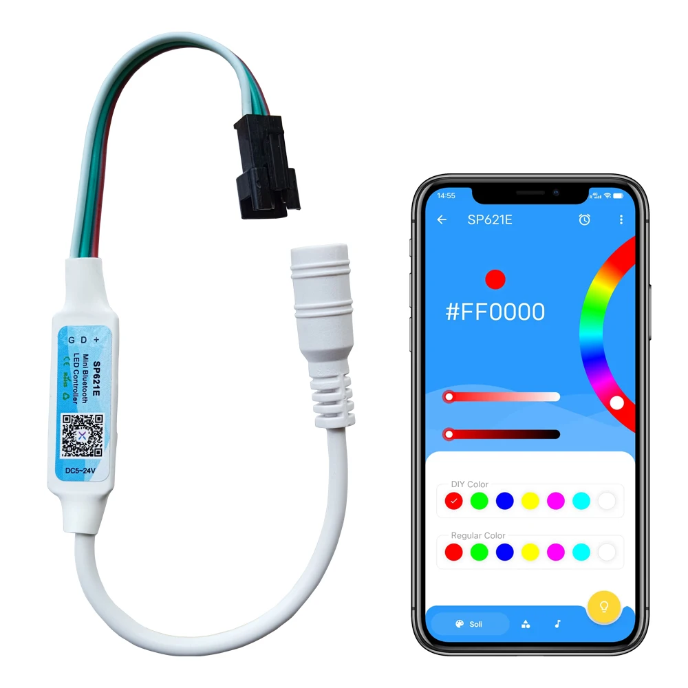SP621E Мини-музыкальный Bluetooth светодиодный контроллер Smart APP IOS Android для WS2811 WS2812