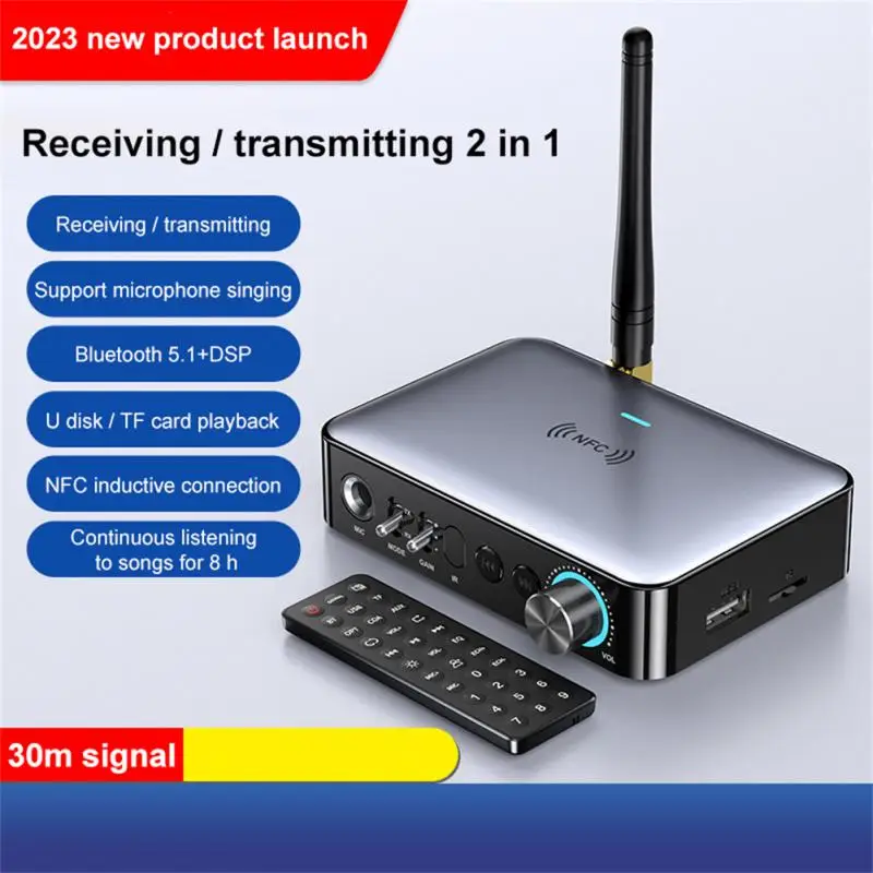 

2 In 1 Dsp Decoding Transmitter Mp3 Player Car Kit Bluetooth Audio Receiver Barrier-free About 30 Meters Aux Rca Stereo Music