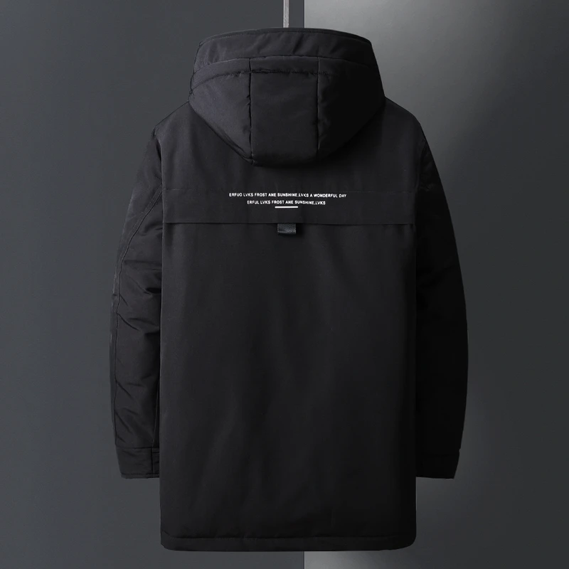 2022 new men's mid-length down jacket men's winter wear middle-aged and elderly jacket men's thickened white duck down
