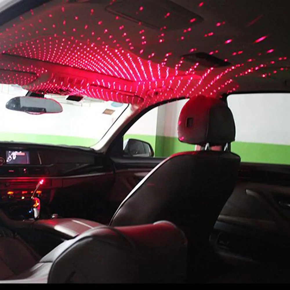 

Roof Projector USB Car Star Night Lamp Ambient LED Party Decoration Universal Portable Atmosphere Light Interior Mini Lighting