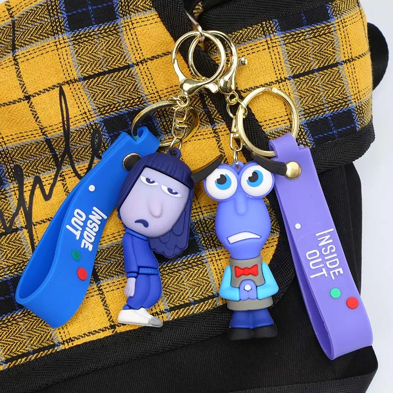 Брелок для ключей Disney Inside Out2 из мультфильма печаль радость гнев страх фигурки