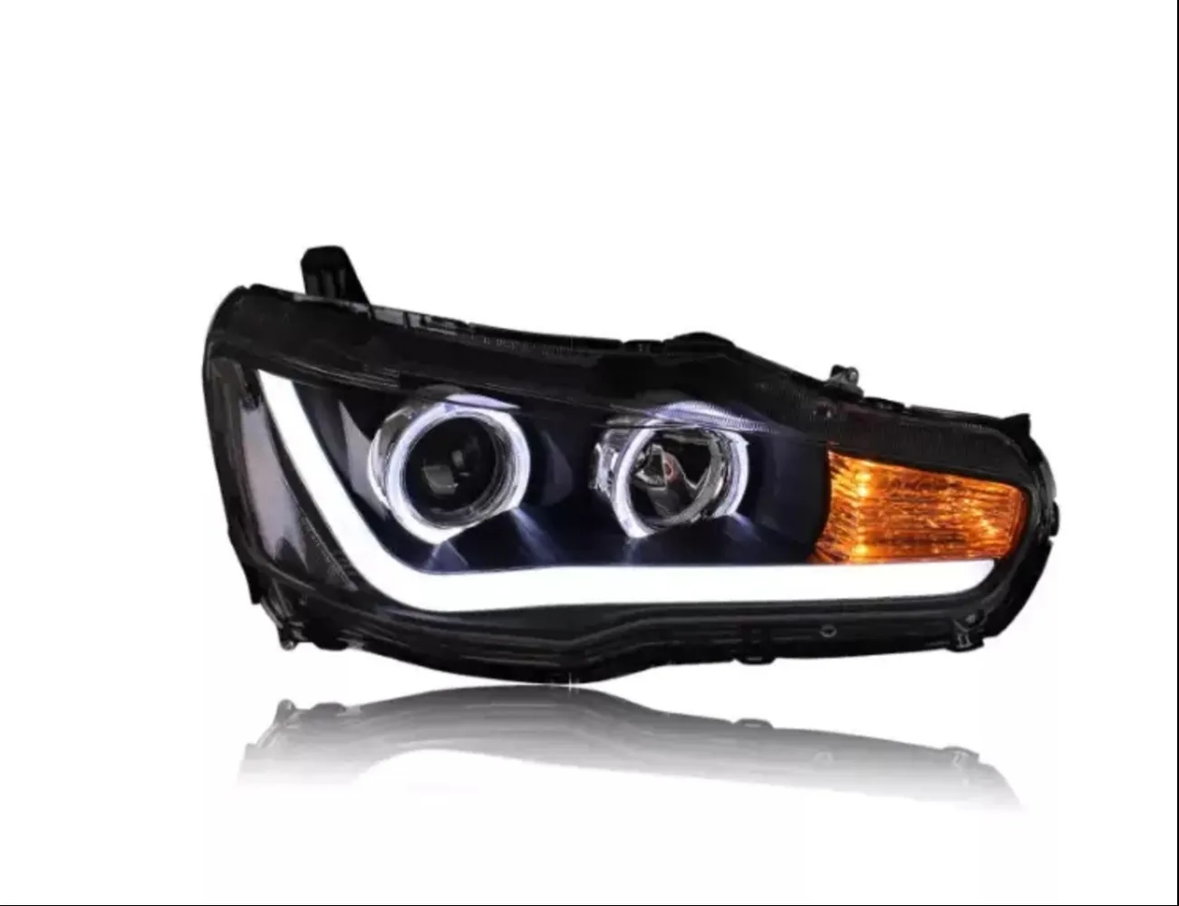 

Pair of LED Headlight assembly For Mitsubishi lancer ex 2009-16 DRL Daytime Running Light head lamp car accessories