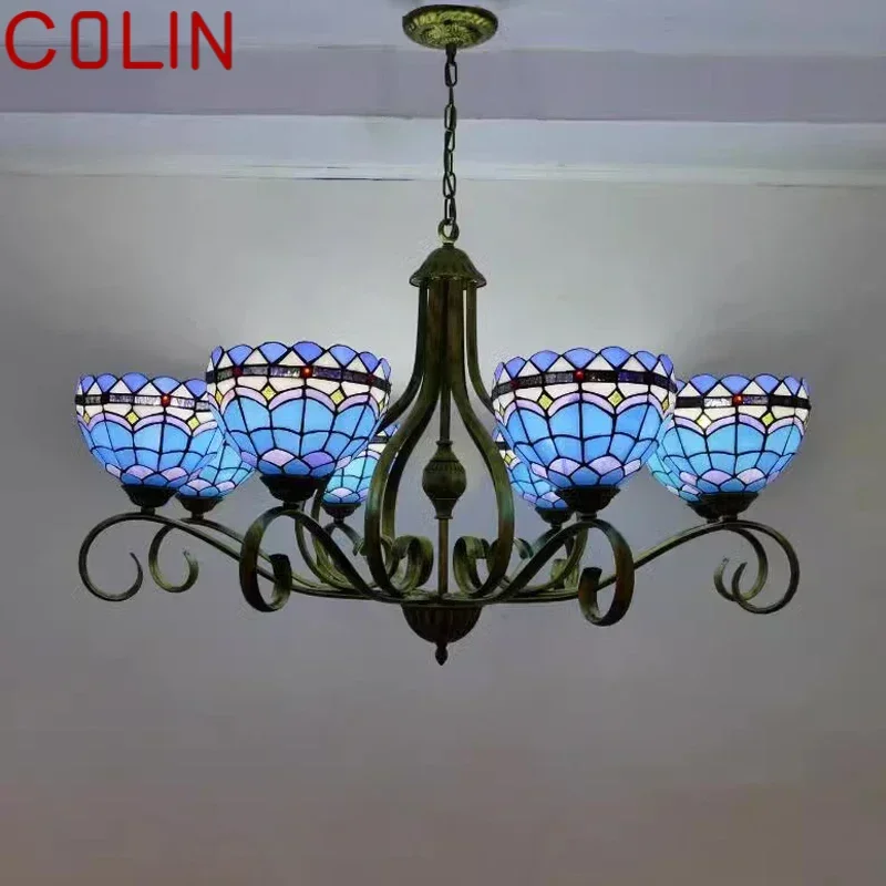 COLIN Тиффани Европейская подвесная лампа для гостиной Винтажная креативная