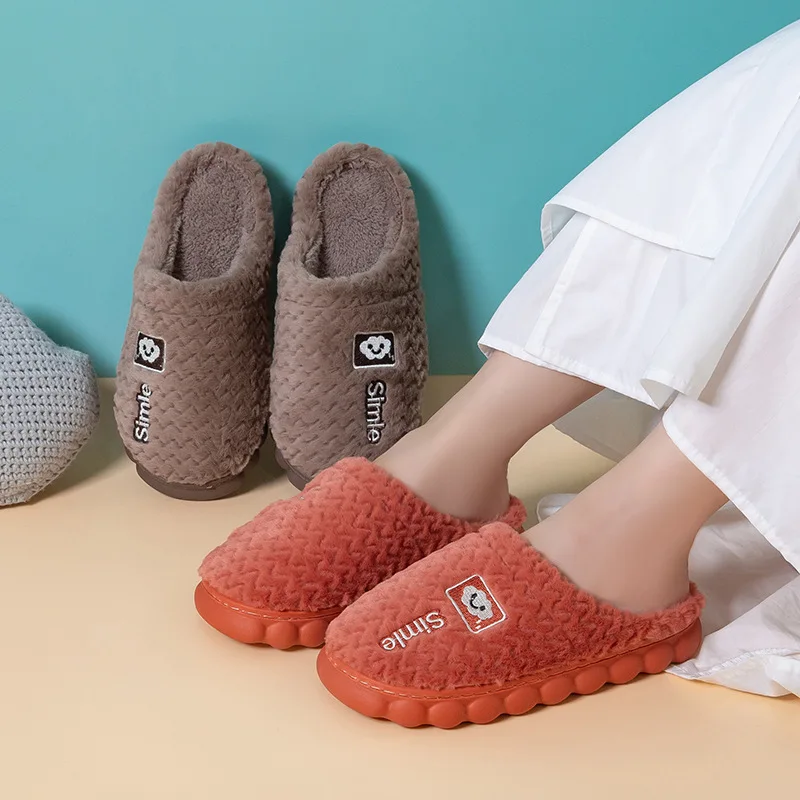 

Женские домашние плюшевые тапочки, модные милые теплые удобные домашние тапочки на плоской подошве, женские плюшевые тапочки, зима 2022