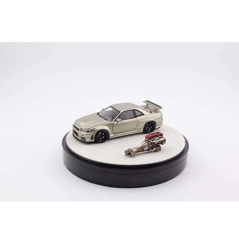 PGM 1:64 GTR R34 Z-TUNE Нефритовый цвет открытая литая модель автомобиля 2024 новые запасы