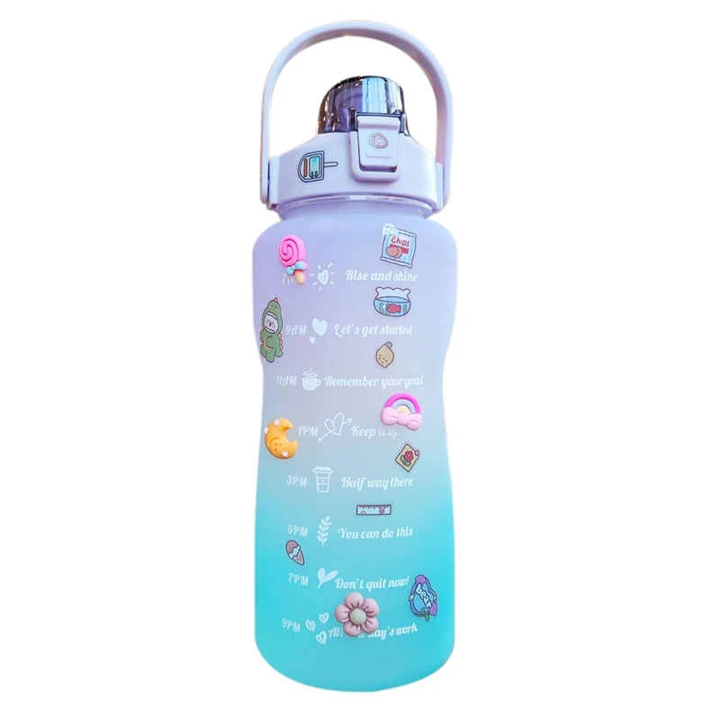 

2000Ml Gradient Water Bottle Frosting Cup Large Capacity Water Bottle Anti Crack Sports Water Cup