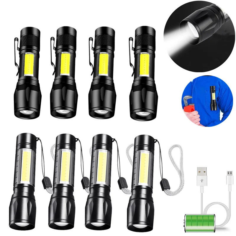 

Светодиодный мини-фонарь перезаряжаемый портативный USB-фонарик с фокусировкой