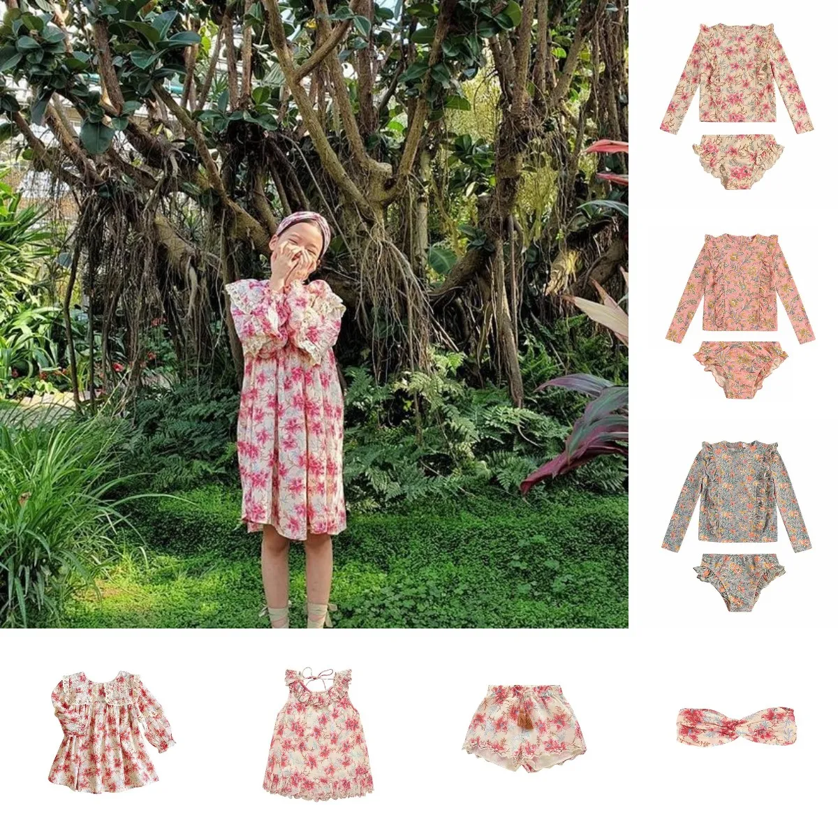 

Children's Swimwear 2022 Summer Ethnic Girls Swimsuit Set