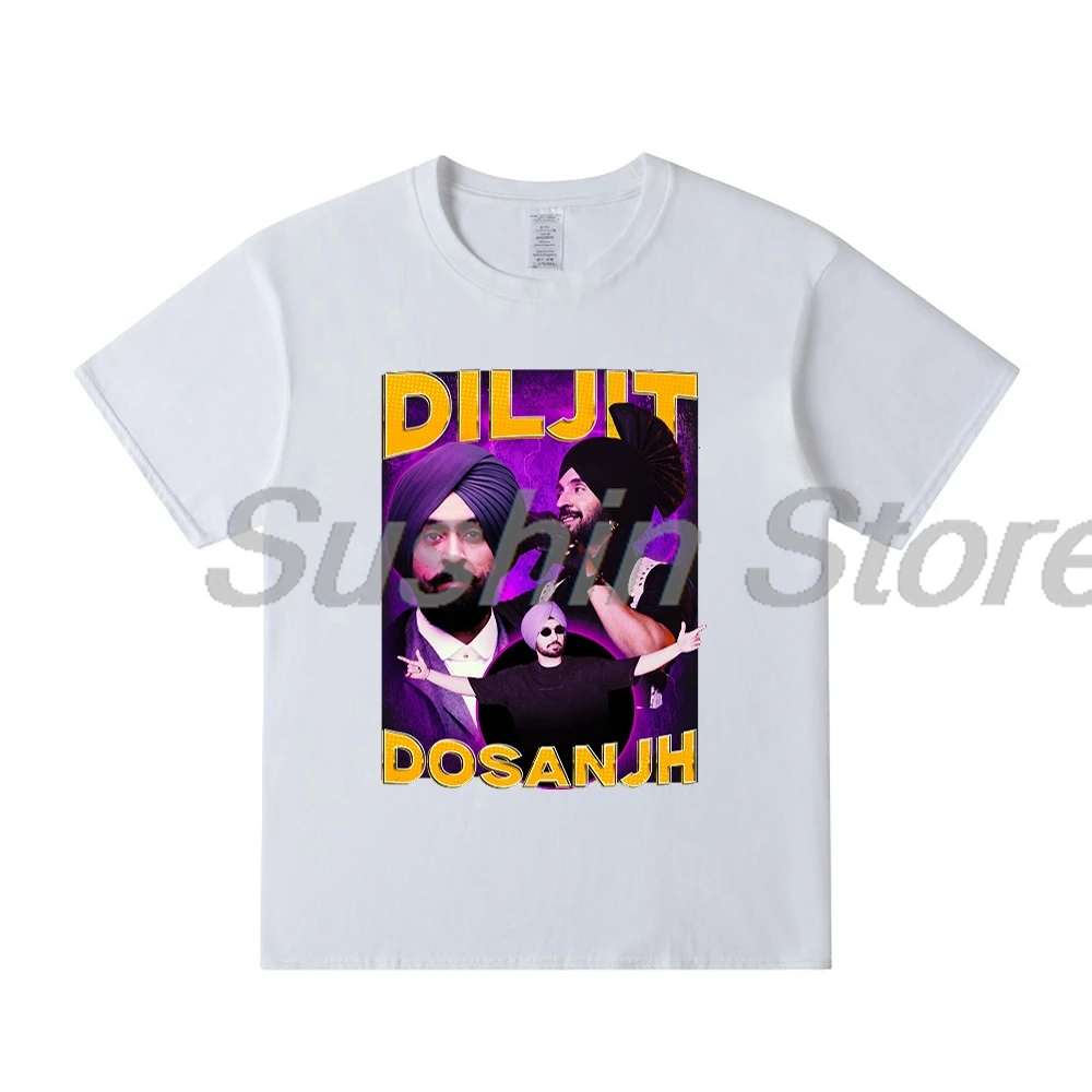 Diljit Dosanjh Винтажная Футболка 2024 Dil-Luminati Tour футболка с круглым вырезом и коротким