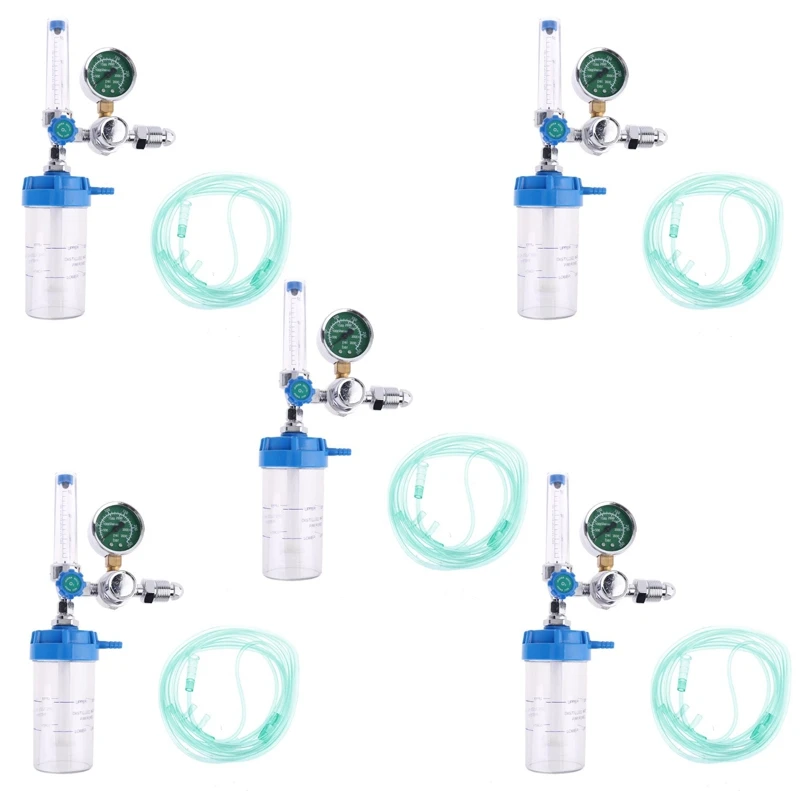 

5X Oxygen Pressure Regulator Inhalator Gauge O2 Pressure Reducing Valve G5/8 Inch Flow Meter Absorber Buoy Type