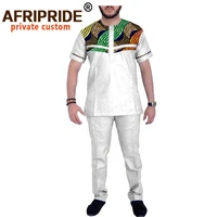 african clothing for men dashiki print shirts and ankara pants tracksuit tribal outwear plus size clothes afripride a2016023