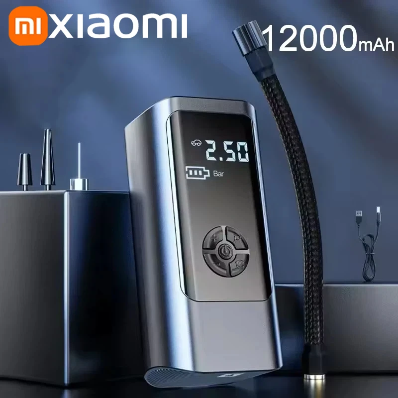 

Xiaomi 12000 мАч беспроводной проводной портативный автомобильный воздушный компрессор 12 В 150PSI электрический насос для накачивания шин для автомобиля мотоцикл шарики новый