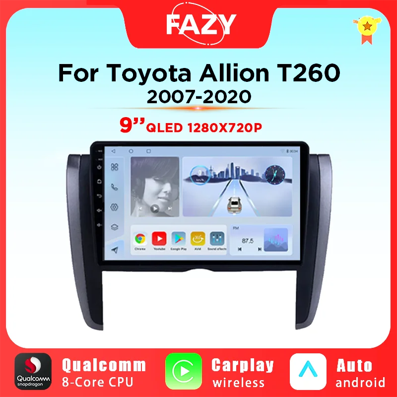 Автомобильный радиоприемник Carplay 9 дюймов Android 12 для Toyota думатор Premio 2007-2020 авто 4G