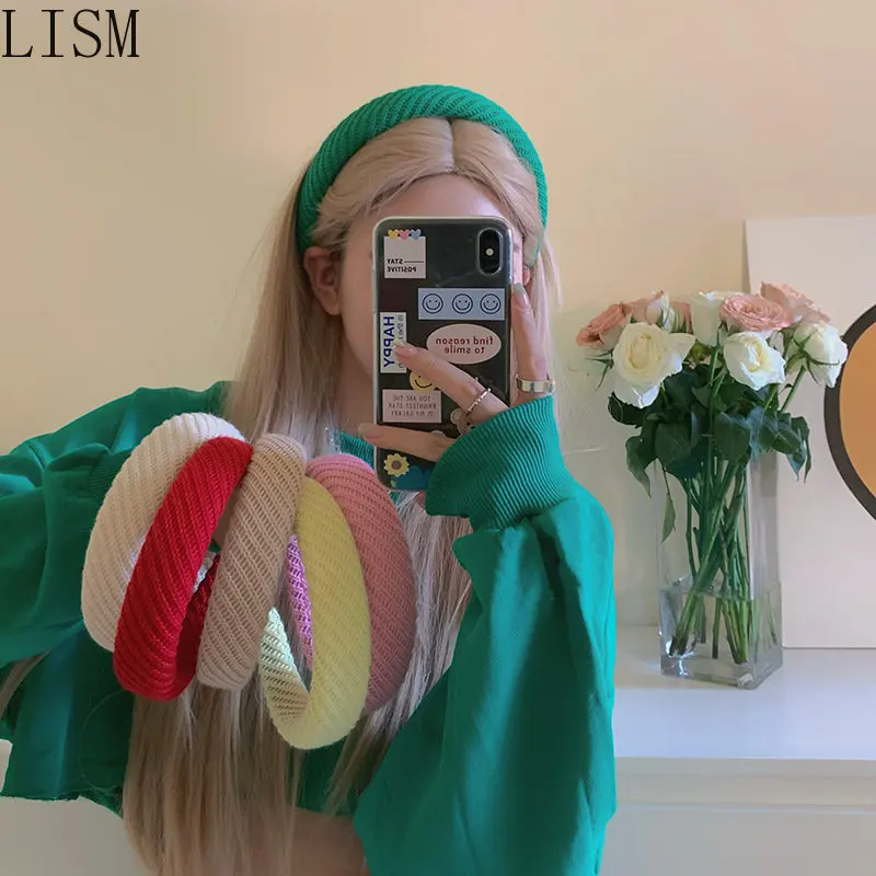 

Candy Color Wool Headband Hair Band Autumn and Winter 2022 New Sisters Hair Accessories for Women bridesmaid gift tiara jewelry