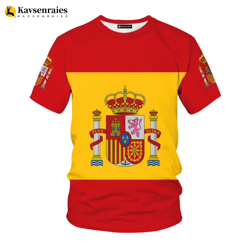 

Футболка с 3D-принтом флага Испании, уличная одежда в стиле Харадзюку, классные топы с эмблемой Испании, Повседневная рубашка в стиле хип-хоп ...