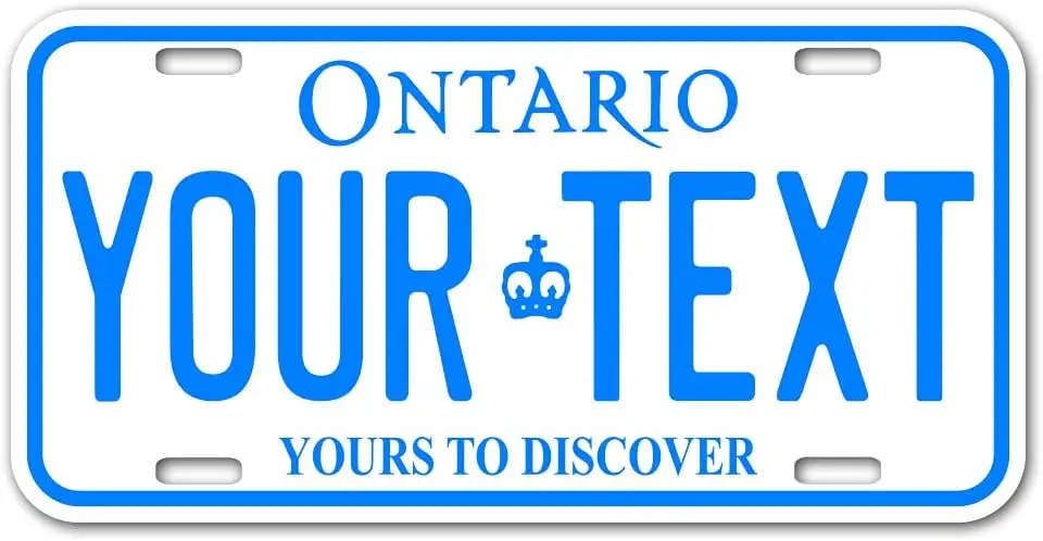 Персонализированный Номерной Знак Канады Онтарио | Персонализированный Номерной Знак Канады для передней части автомобиля | Металлический настенный знак для украшения дома