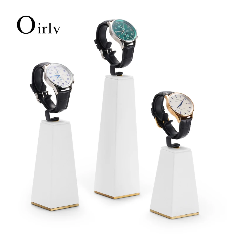 

Oirlv White Resin Watch Display Stand with Metal Circle C Watch Storage Rack Jewelry Organizer Holder Shop Cabinet Prop