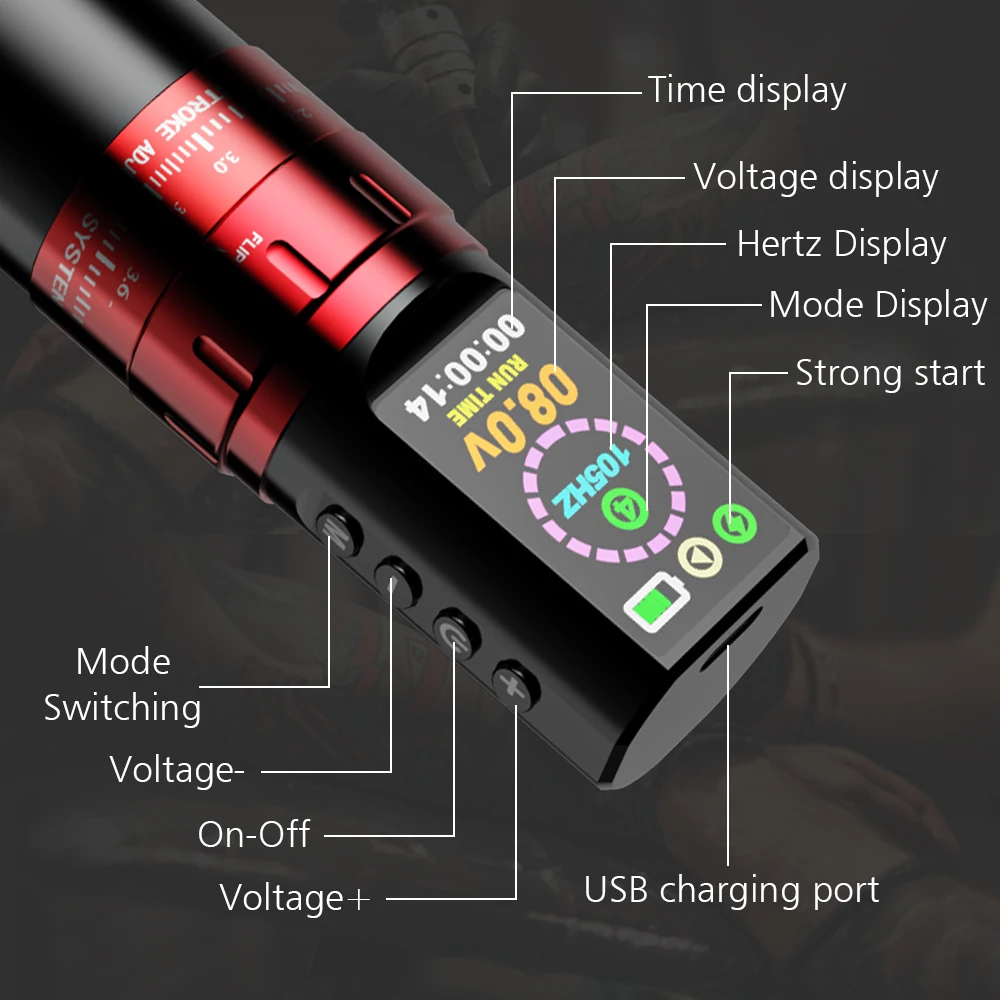 Набор для татуировок беспроводной ротационная Беспроводная тату-машинка с