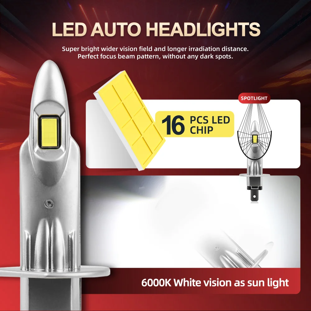 2/4 шт. фонарь головного света 6000K без вентилятора H7 H1 автомобильная лампа 160 Вт