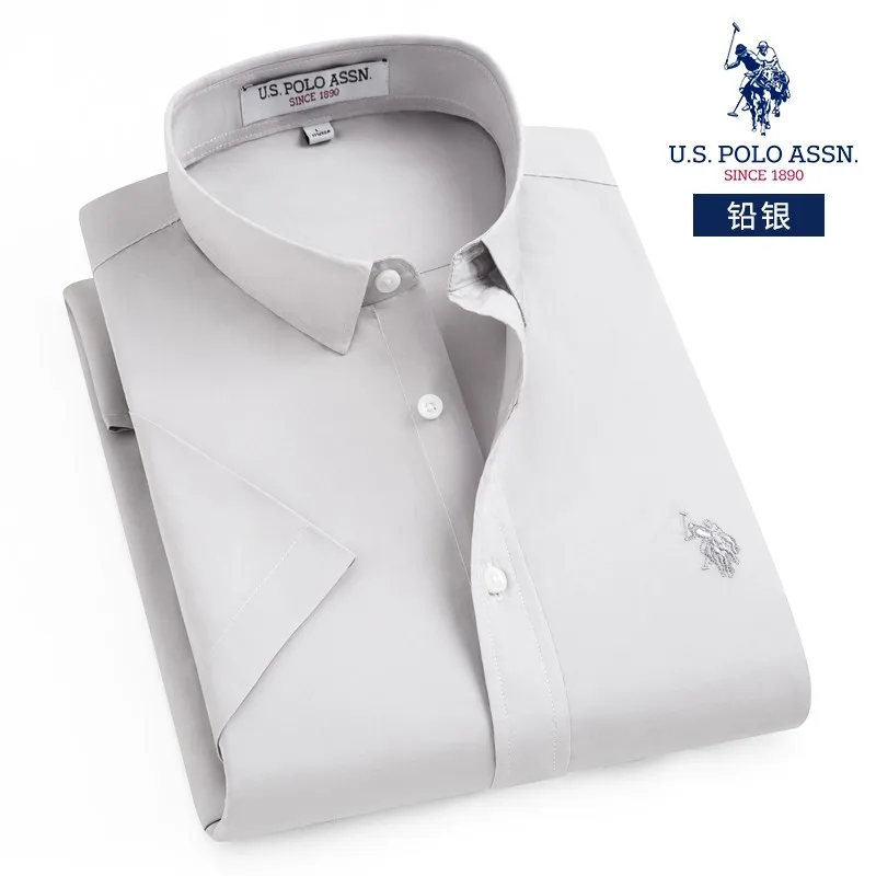 Мужская хлопковая рубашка поло с коротким рукавом вышивкой |