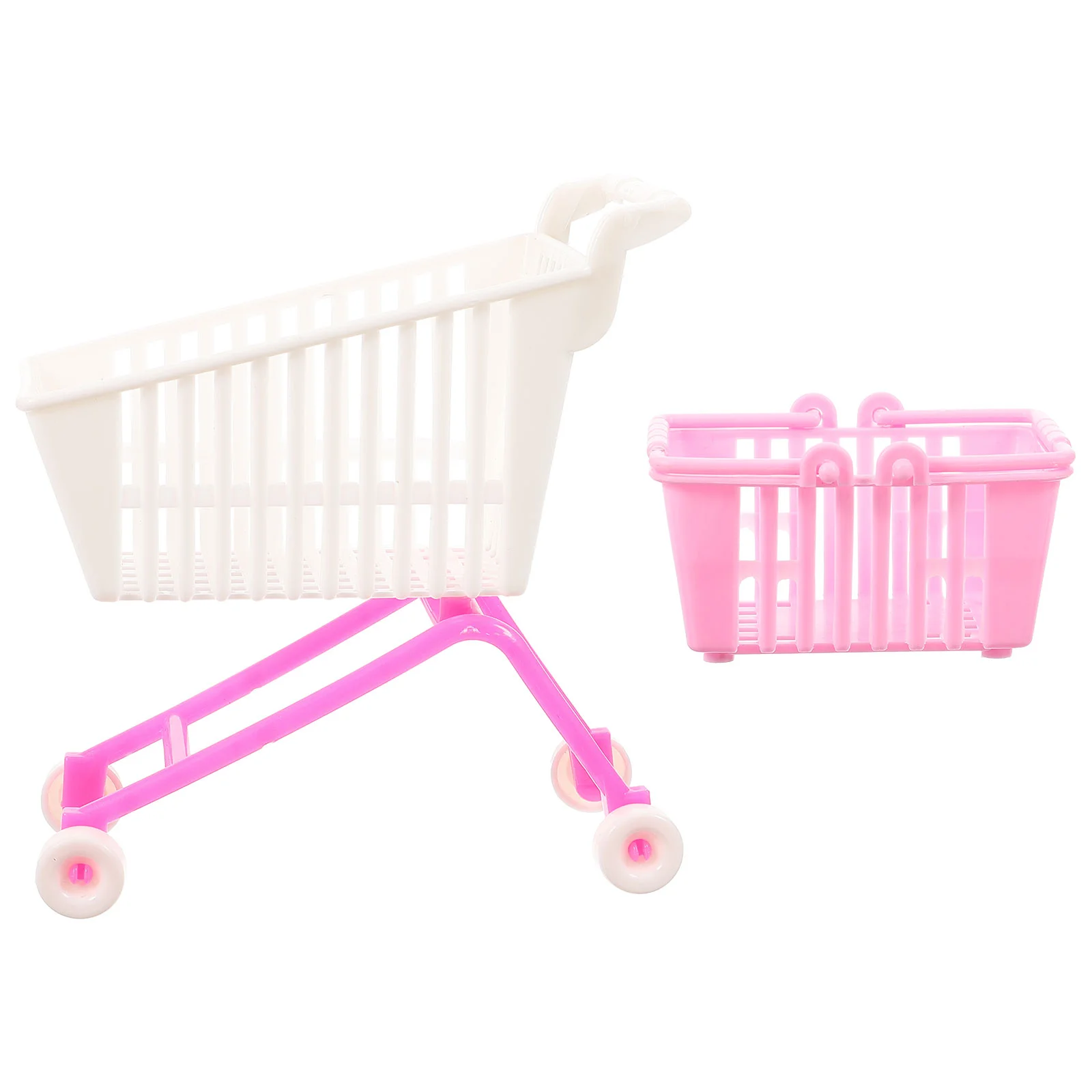 

1 Set Mini Shopping Cart Models Desktop Supermarket Trolleys Mini Supermarket Handcart Models