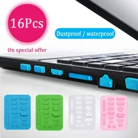 16pcsset colorful anti dust plug for laptop silicone cover stopper laptop dustproof usb interface waterproof cover