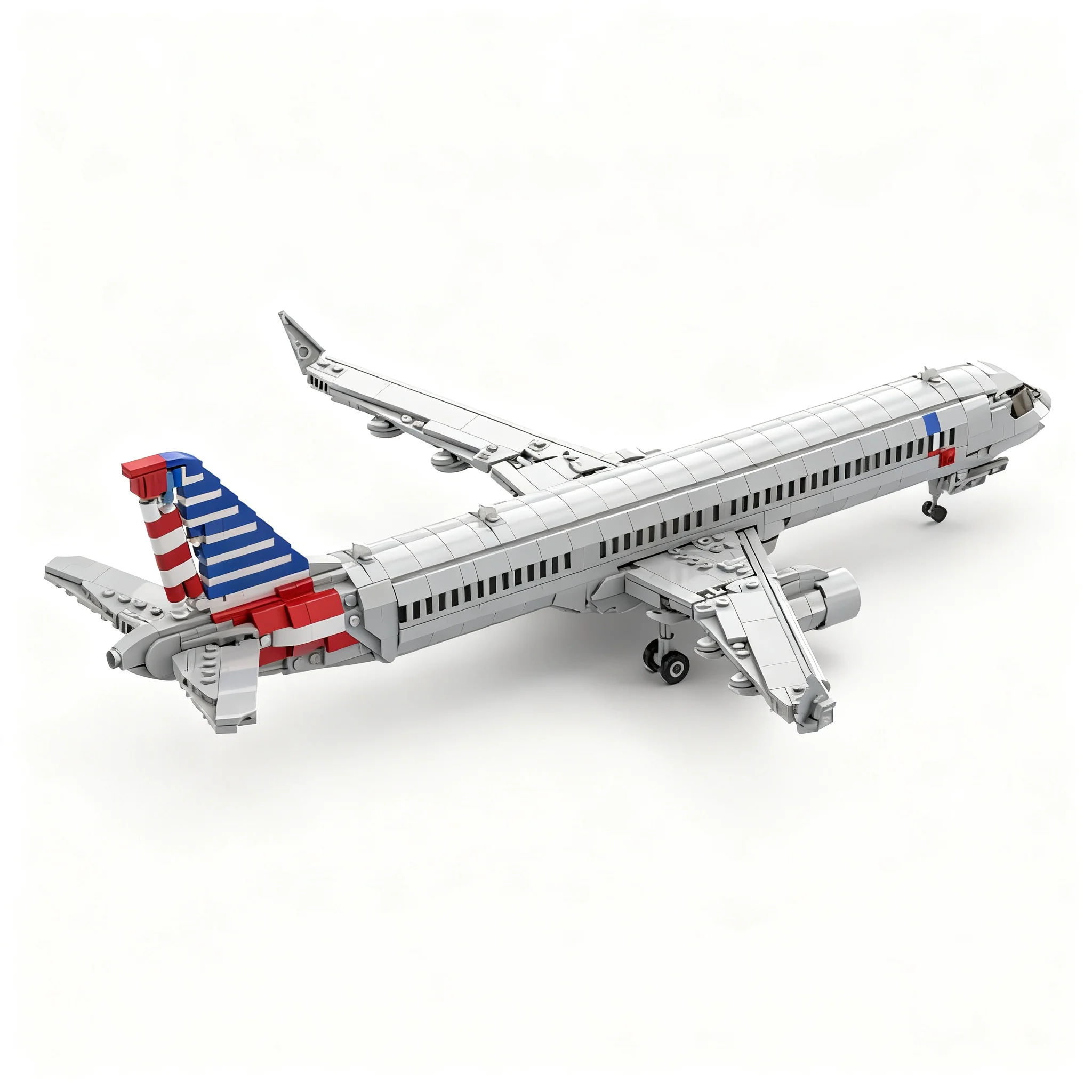 Фото Набор строительных блоков MOC American Airlines Airbus A321 XLR Icons, 1271 деталь, конструктор, идея для подарка на Рождество, DIY, креативный набор №2