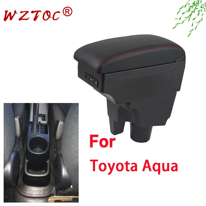 

For Toyota Aqua armrest box For toyota aqua Prius C Car Storage box Interior details refitting Car Accessories with usb