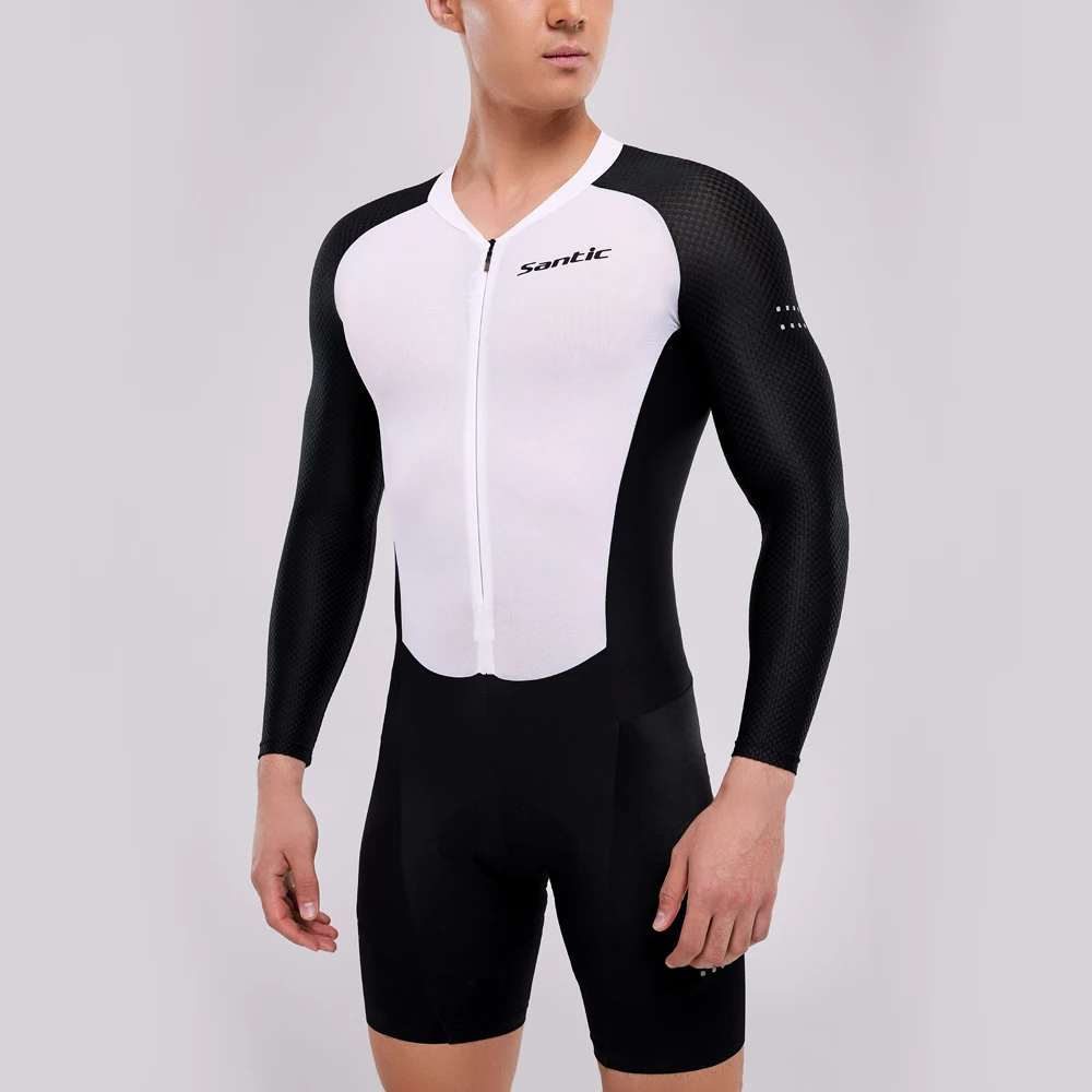 

Santic Men Cycling Coverall Long Sleeve Mtb Road Riding Bike Skinsuit One-piece Tights Summer Breathable Bicycle Clothes