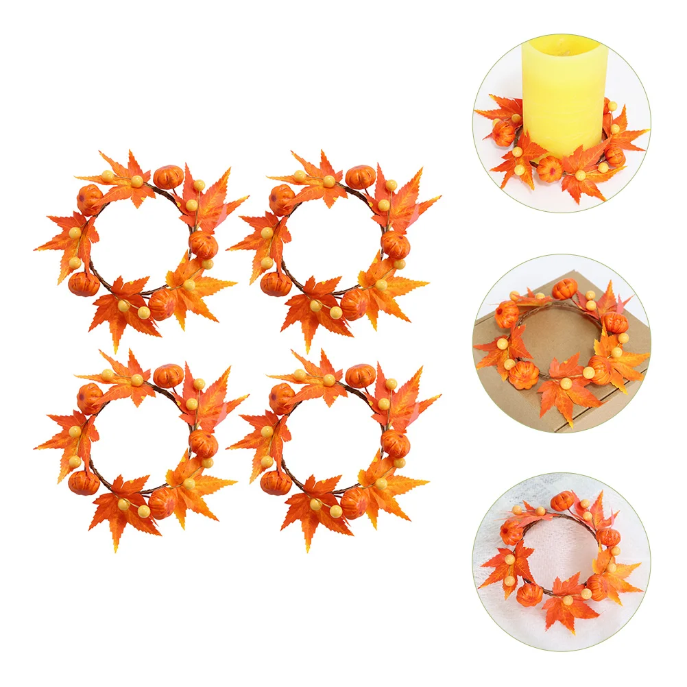 

Ring Rings Wreath Thanksgiving Fall Maple Wreaths Holderfloralchristmas Pumpkin Garland Leaves Flower Eucalyptus Mini Artificial