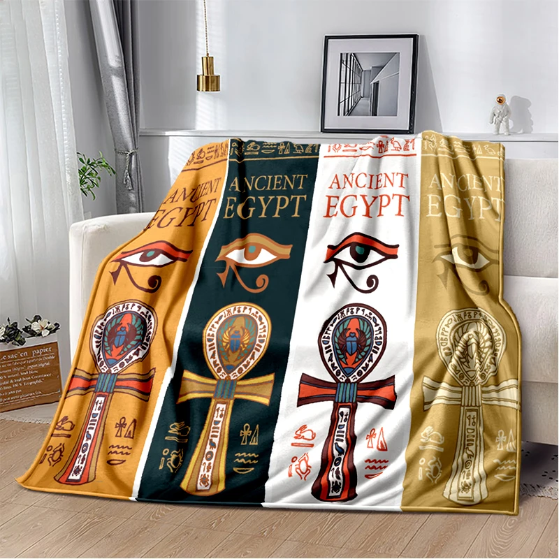 

Egypt Ankh Blanket Eye Of Horus Throw Blanket Symbol Soft Cover Lightweight Warm Blankets For Bedroom Sofa Bedding Souvenir Gift
