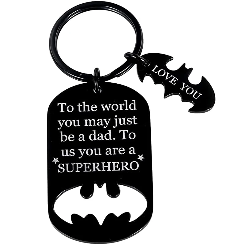 

Fathers Day Gifts Dad Birthday Keychain for Daddy Step Dad To Be Husband From Daughter Son Wife Kids I Love You Key Ring Pendant