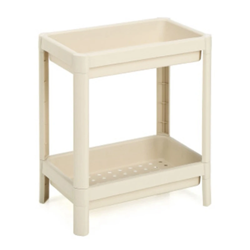 

Storage Rack Bathroom Slim Slide Tower Assemble Plastic Shelf Space Saving Organizer Kitchen Movable Home Tool Apricot